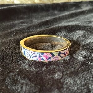 Lilly Pulitzer Gold and Multicolor Floral Bangle
